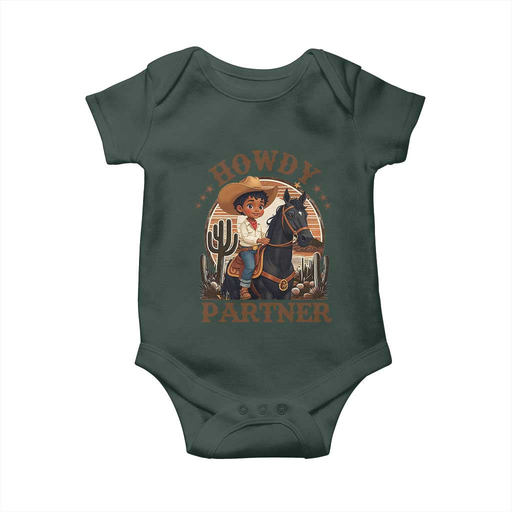 Black Cowboy Baby Onesie Howdy Partner Black History Month