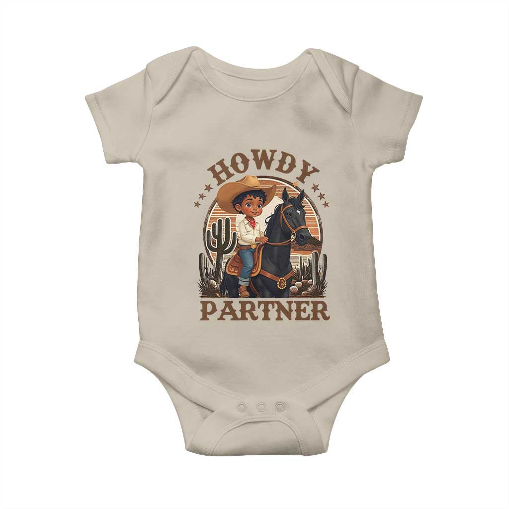 Black Cowboy Baby Onesie Howdy Partner Black History Month