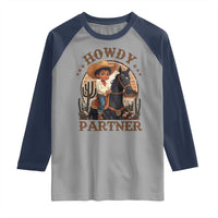 Black Cowboy Raglan Shirt Howdy Partner Black History Month