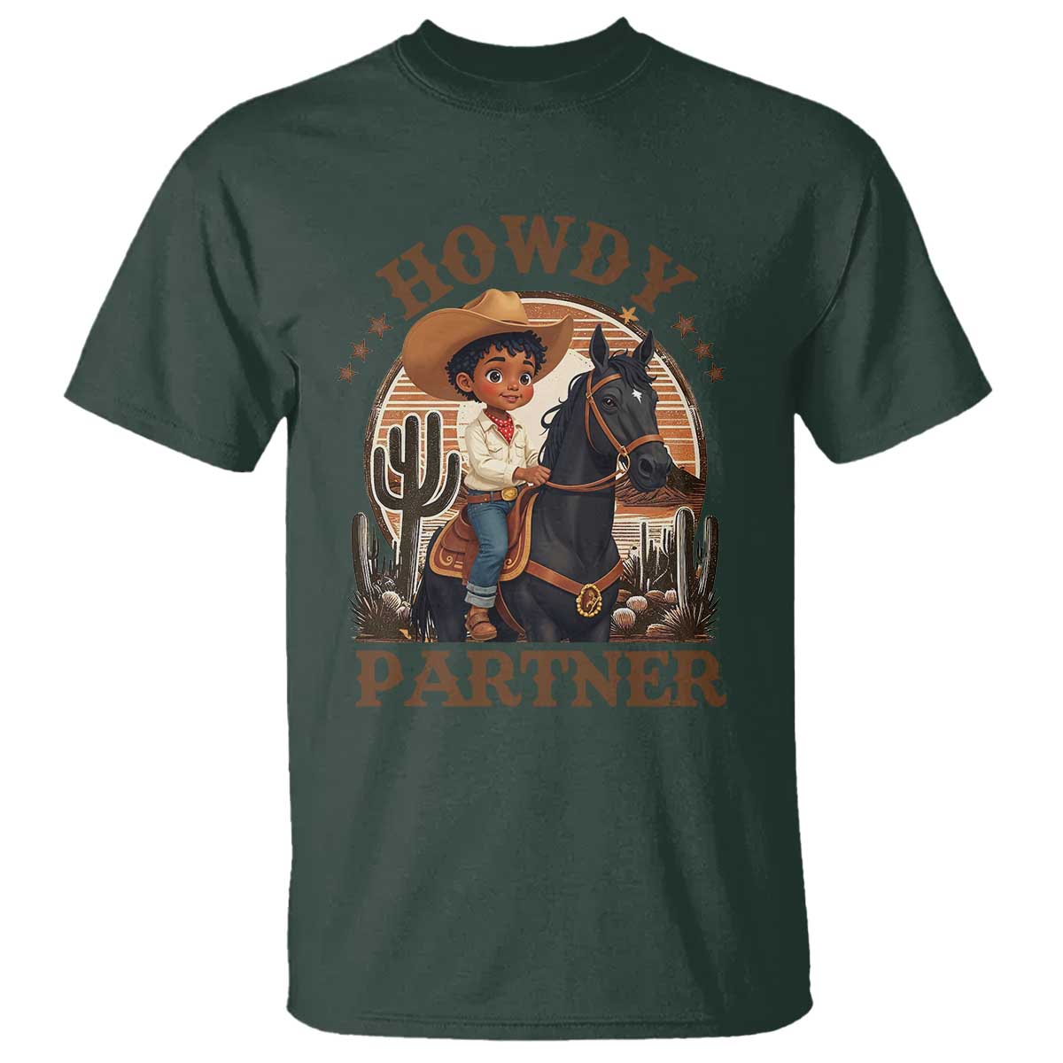 Black Cowboy T Shirt Howdy Partner Black History Month