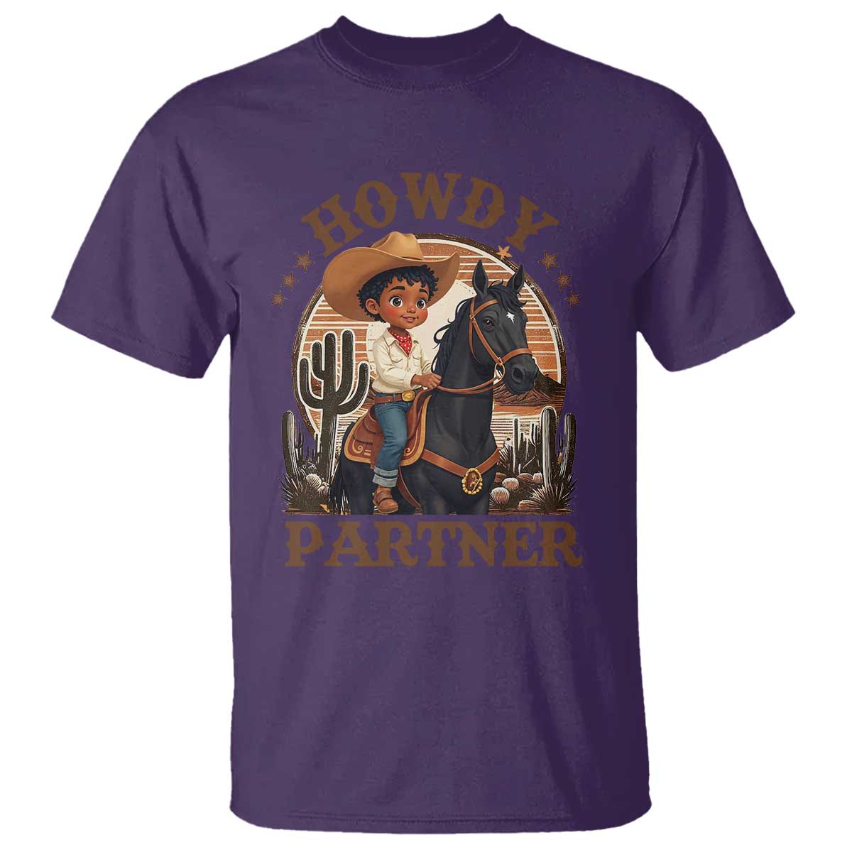 Black Cowboy T Shirt Howdy Partner Black History Month