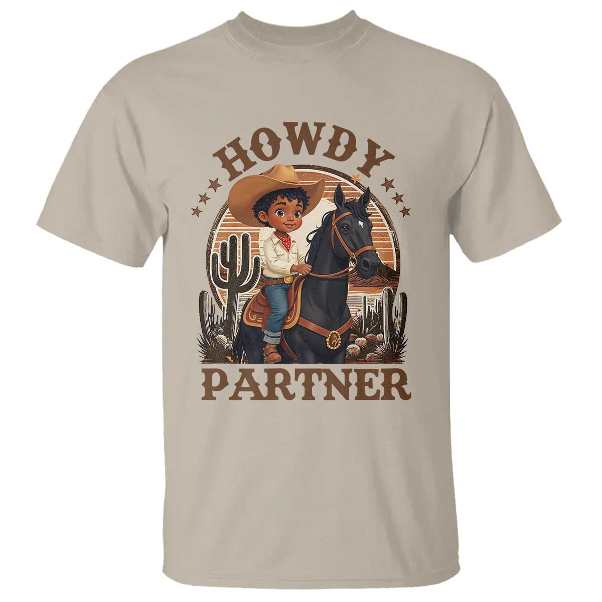 Black Cowboy T Shirt Howdy Partner Black History Month
