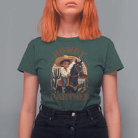 Black Cowboy T Shirt For Women Howdy Partner Black History Month