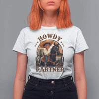 Black Cowboy T Shirt For Women Howdy Partner Black History Month