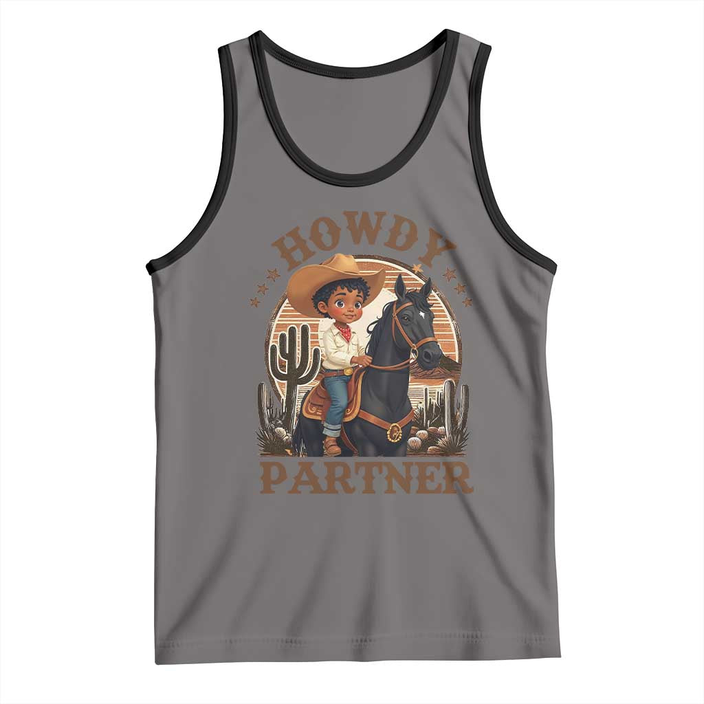 Black Cowboy Tank Top Howdy Partner Black History Month