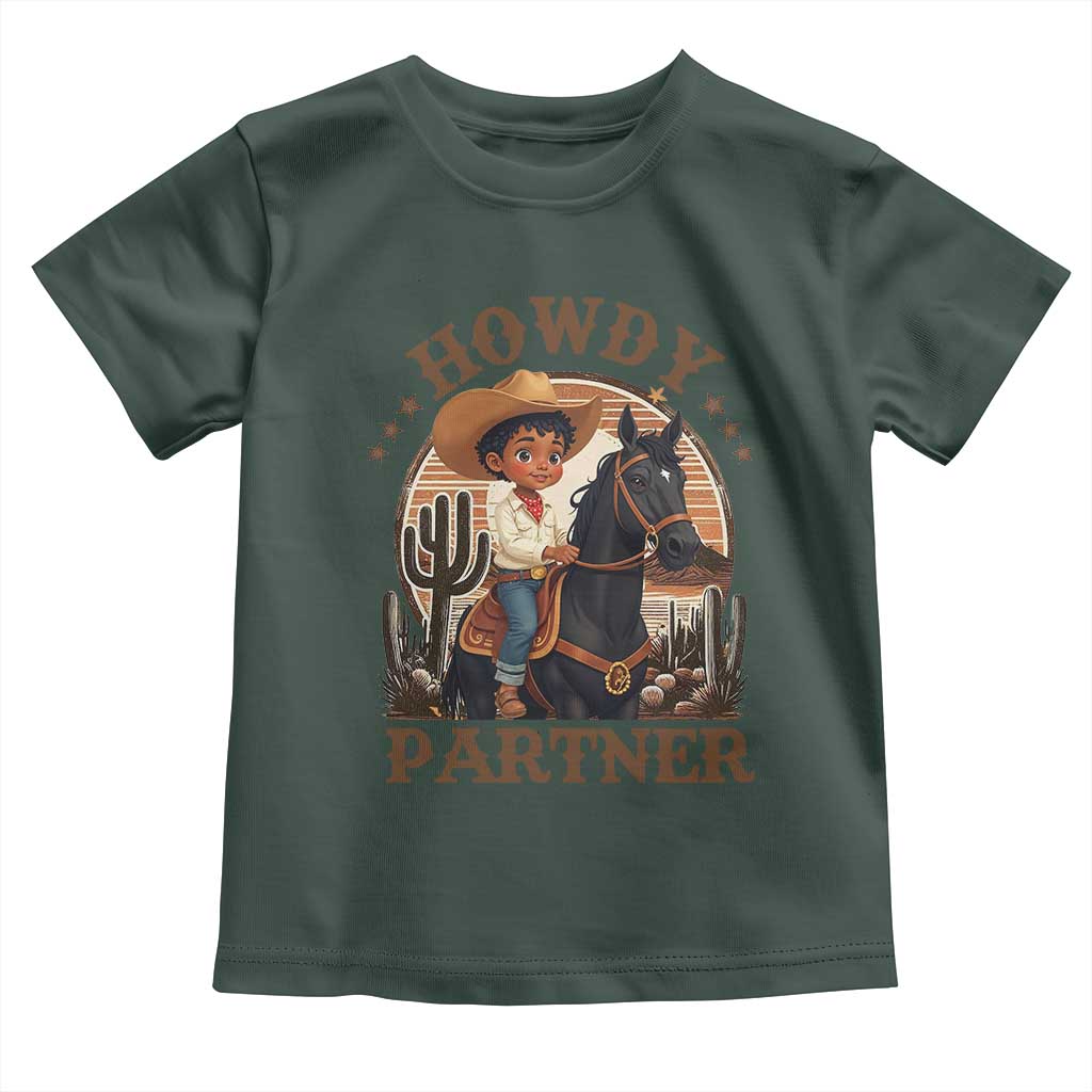 Black Cowboy Toddler T Shirt Howdy Partner Black History Month