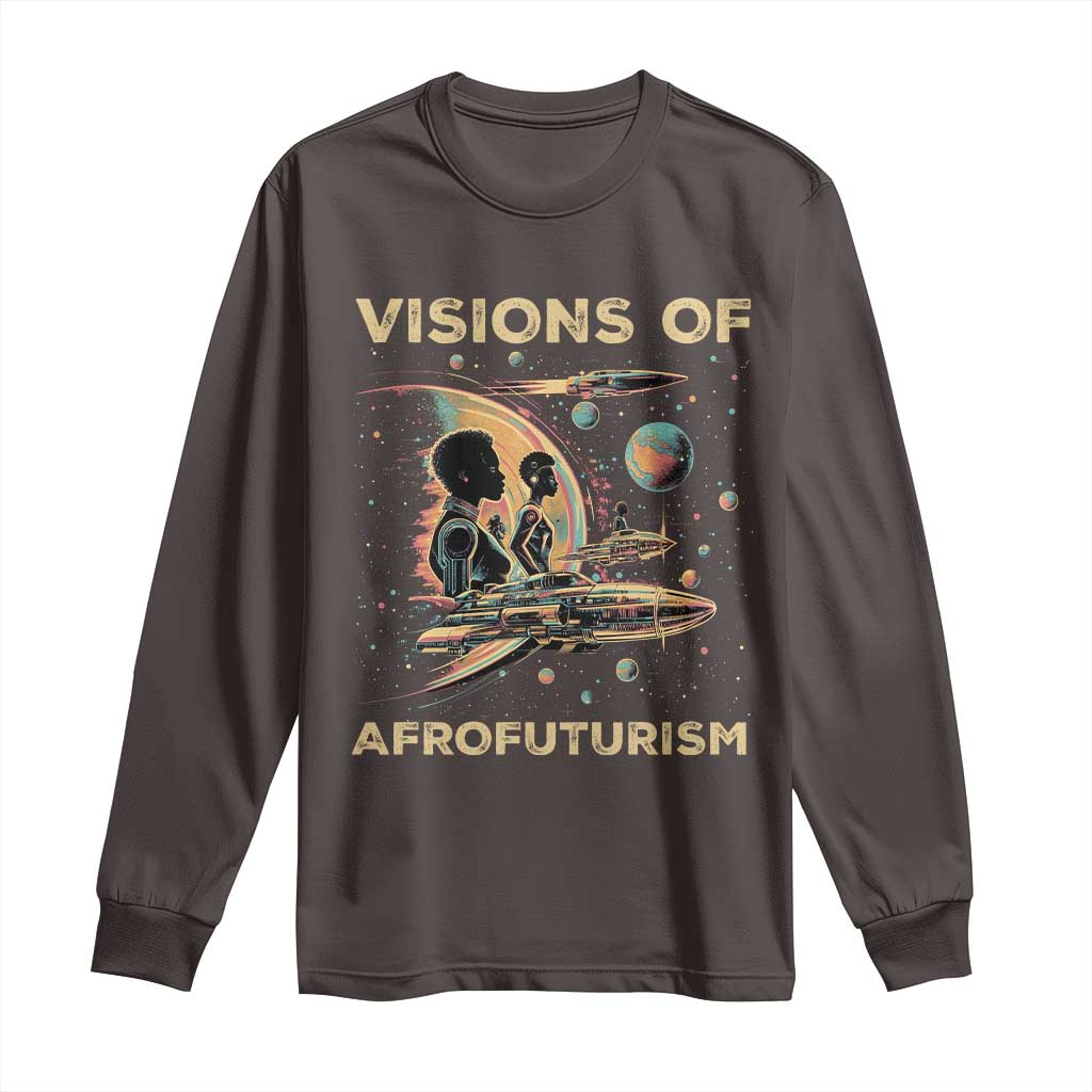 Visions Of Afrofuturism African American Long Sleeve Shirt Black History And Future