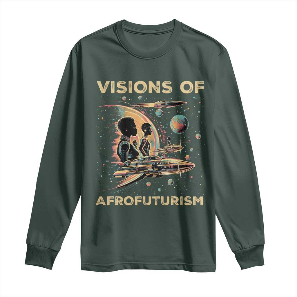 Visions Of Afrofuturism African American Long Sleeve Shirt Black History And Future