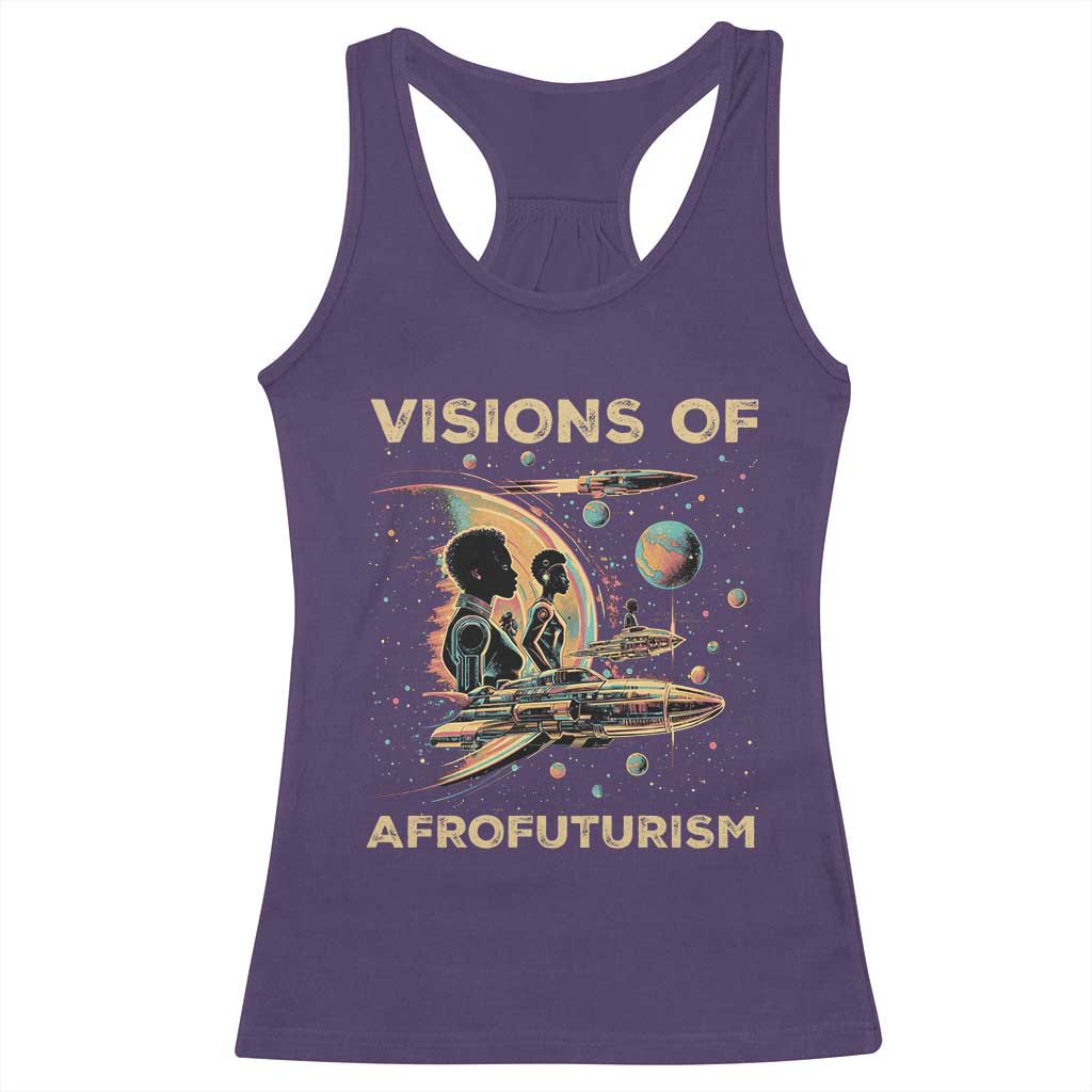 Visions Of Afrofuturism African American Racerback Tank Top Black History And Future