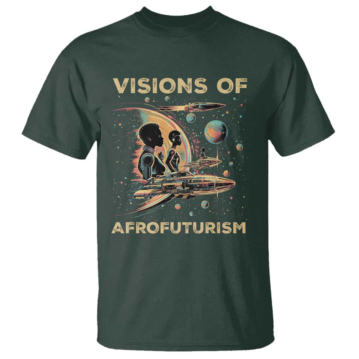 Visions Of Afrofuturism African American T Shirt Black History And Future