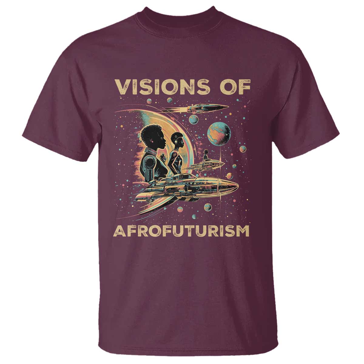 Visions Of Afrofuturism African American T Shirt Black History And Future