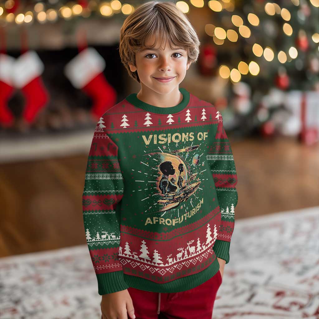 Visions Of Afrofuturism African American Ugly Christmas Sweater Black History And Future