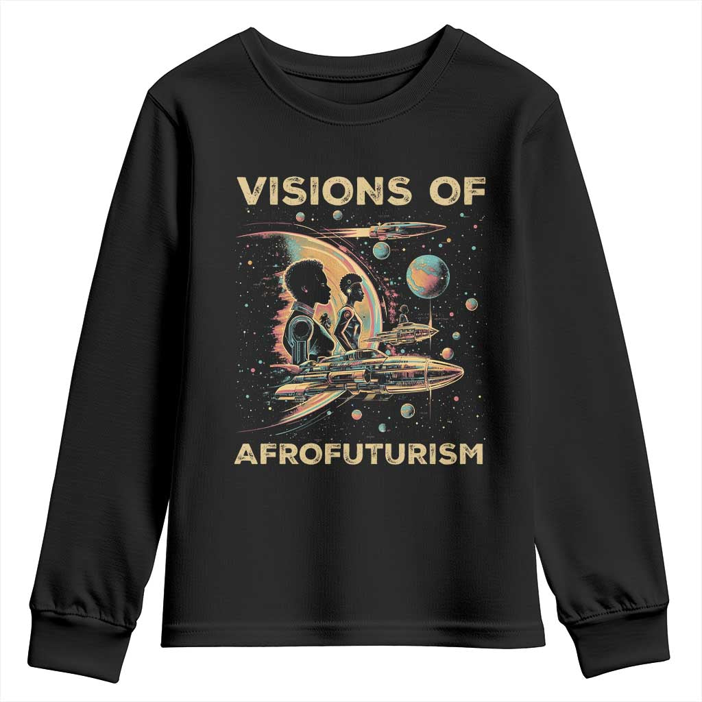 Visions Of Afrofuturism African American Youth Sweatshirt Black History And Future