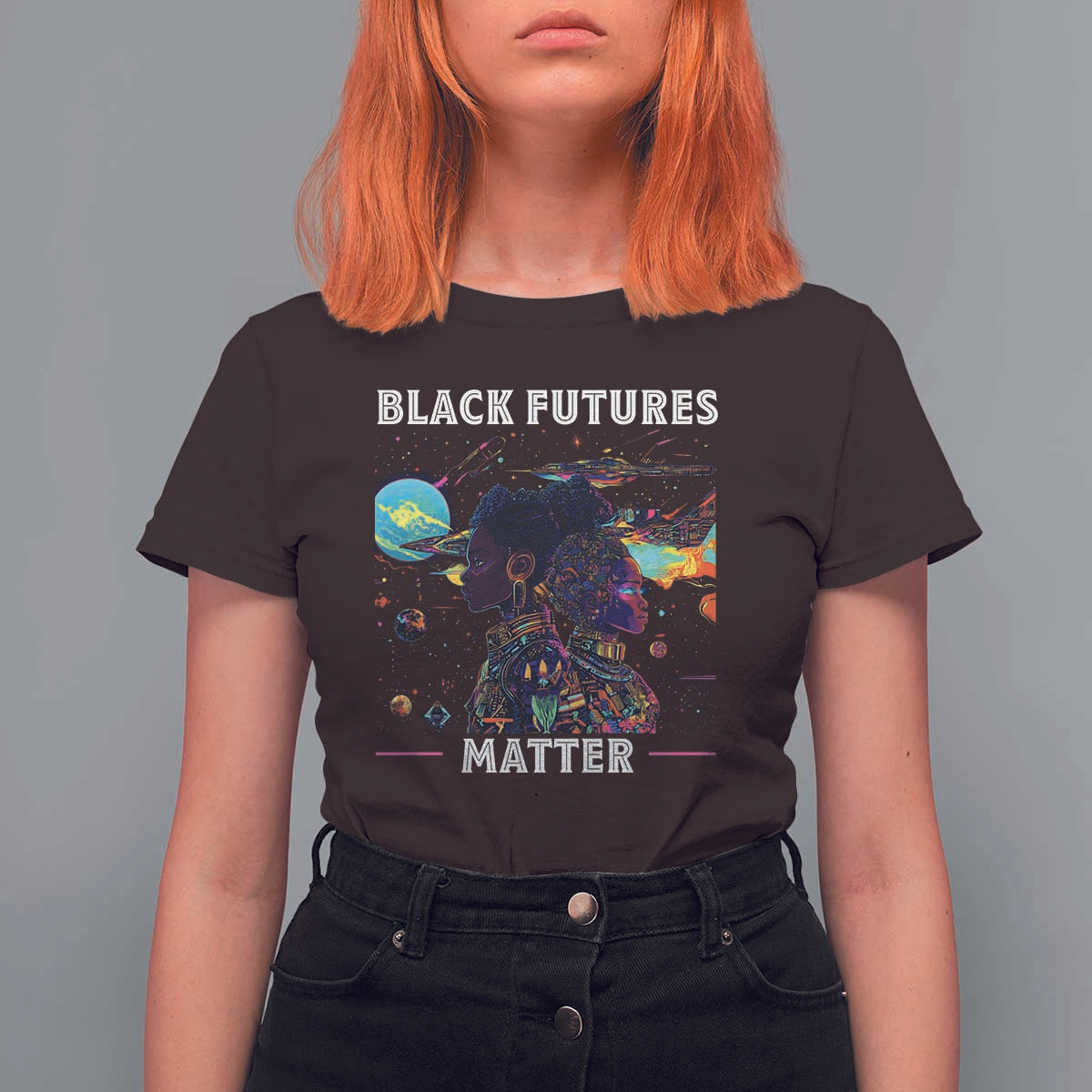 Afrofuturism African American T Shirt For Women Black Futures Matter