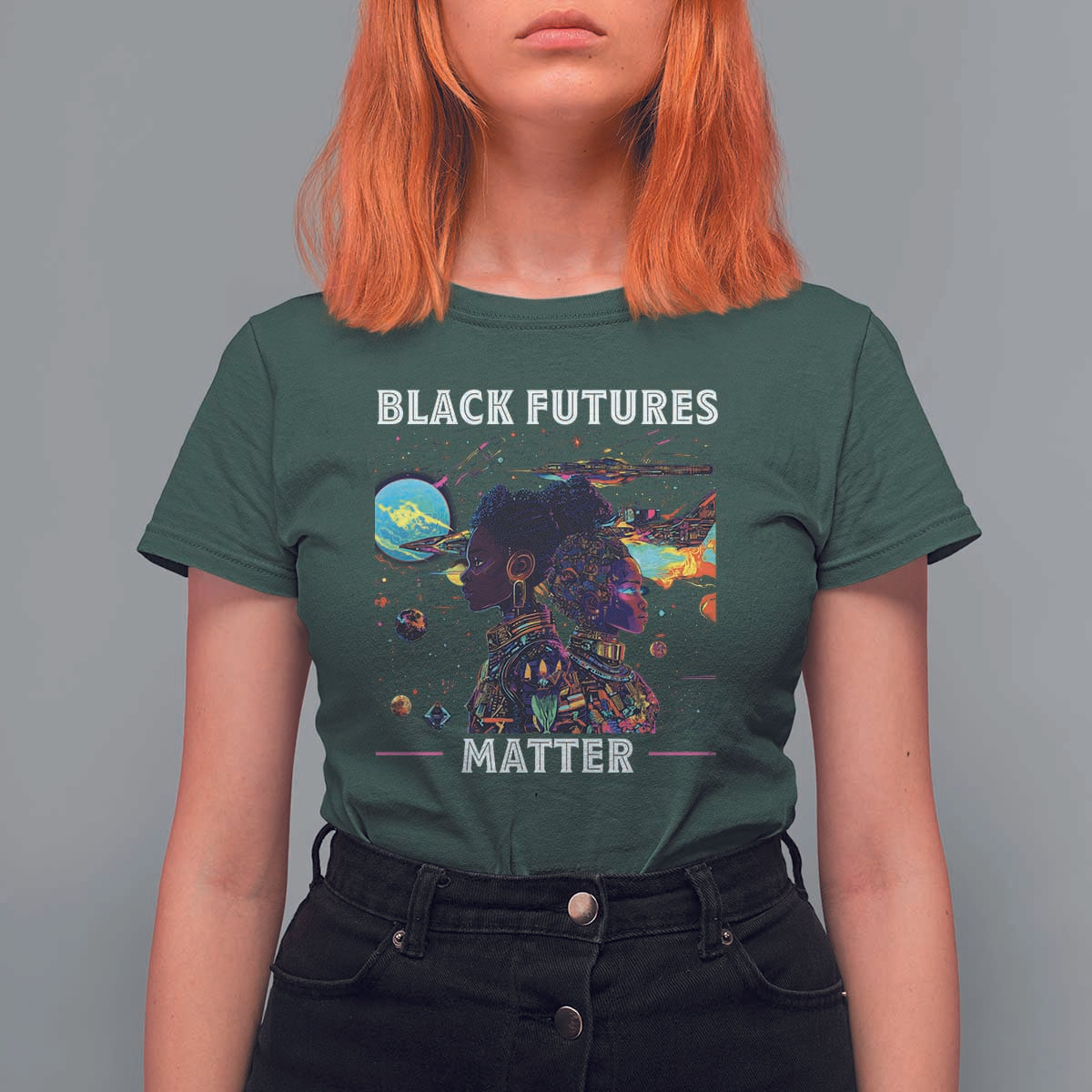 Afrofuturism African American T Shirt For Women Black Futures Matter