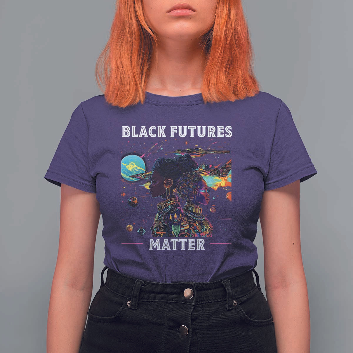 Afrofuturism African American T Shirt For Women Black Futures Matter