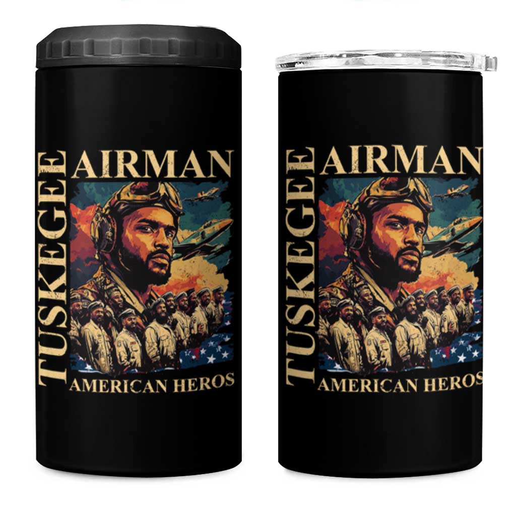 Tuskegee Airman 4 in 1 Can Cooler Tumbler American Heroes US Pilots Black History