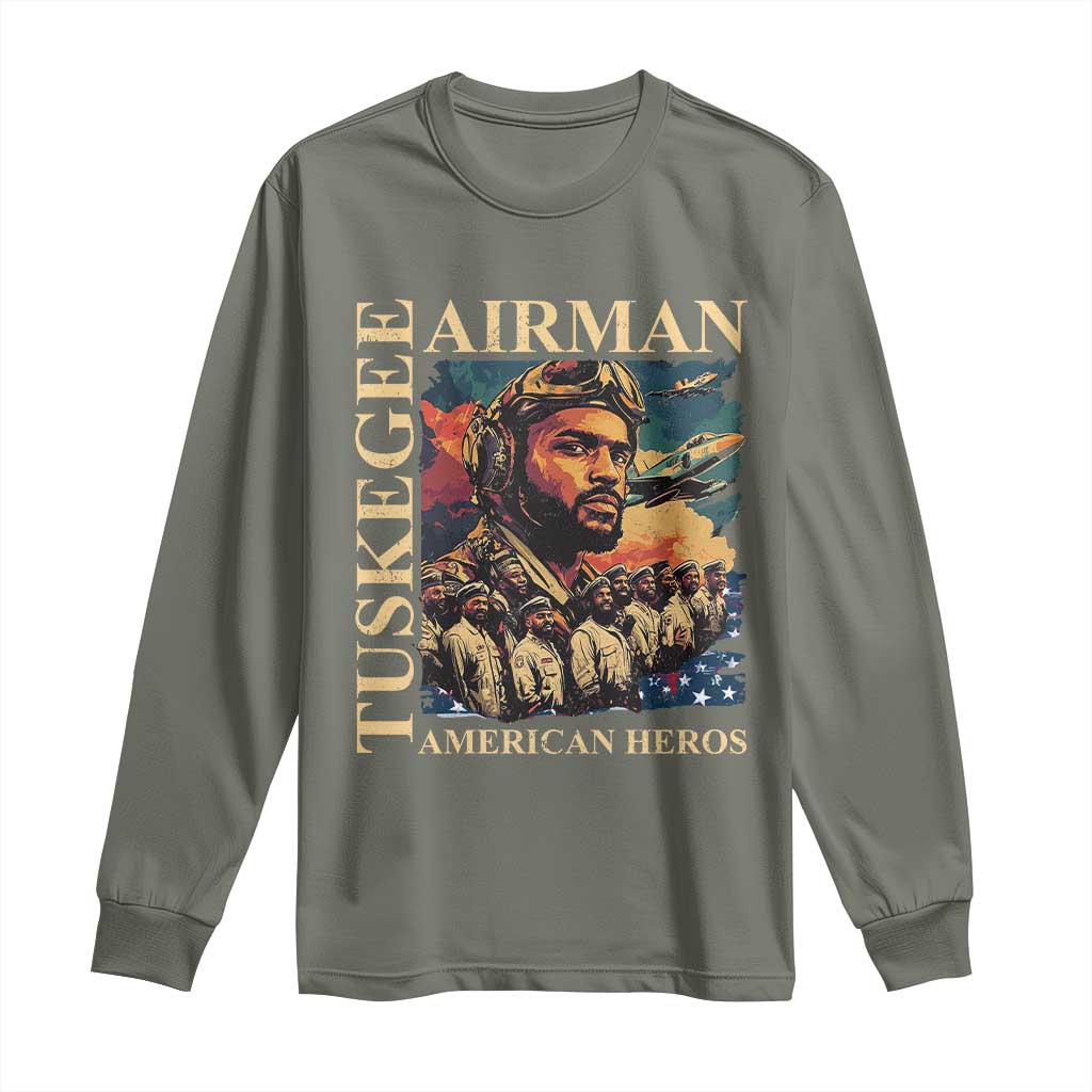 Tuskegee Airman Long Sleeve Shirt American Heroes US Pilots Black History