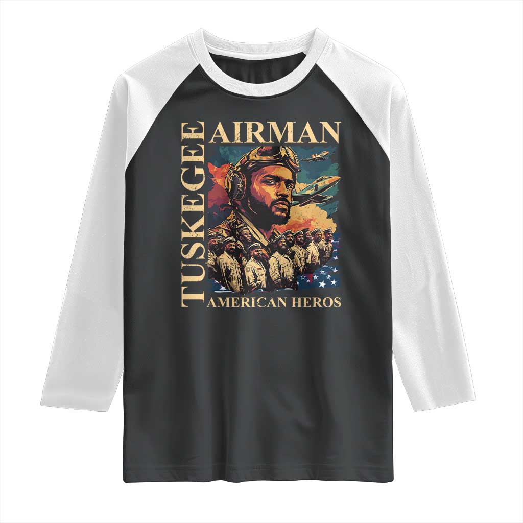 Tuskegee Airman Raglan Shirt American Heroes US Pilots Black History
