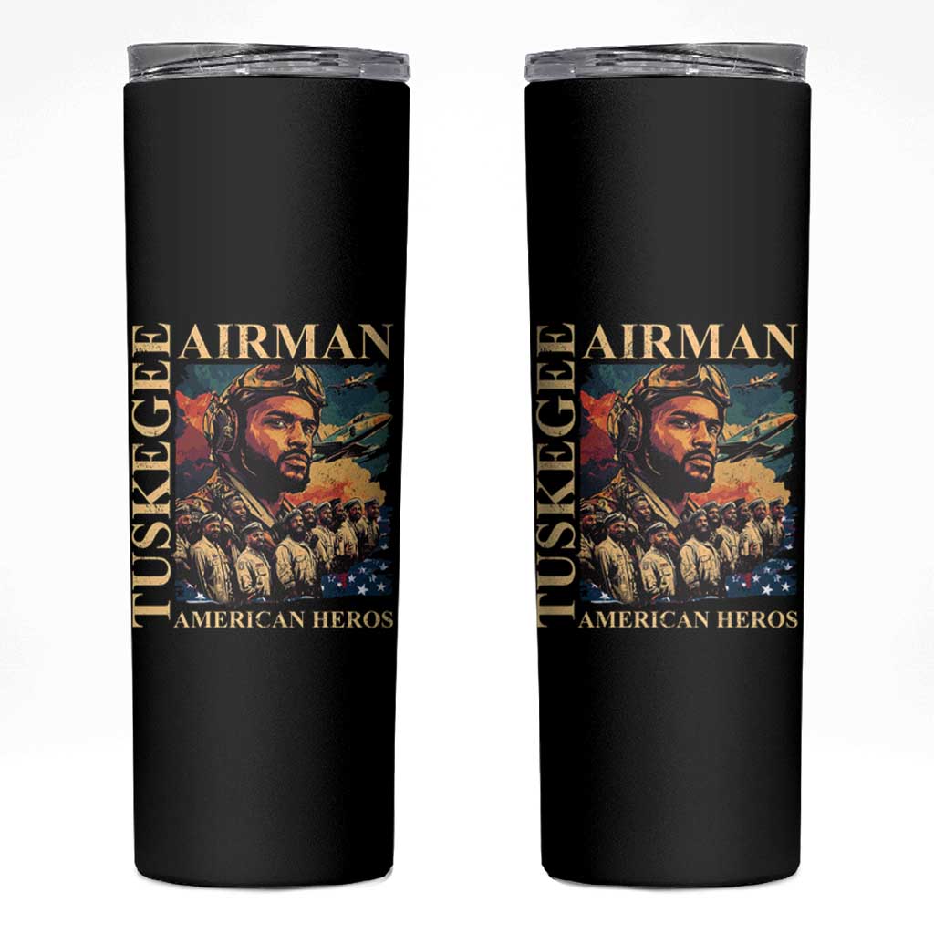 Tuskegee Airman Skinny Tumbler American Heroes US Pilots Black History