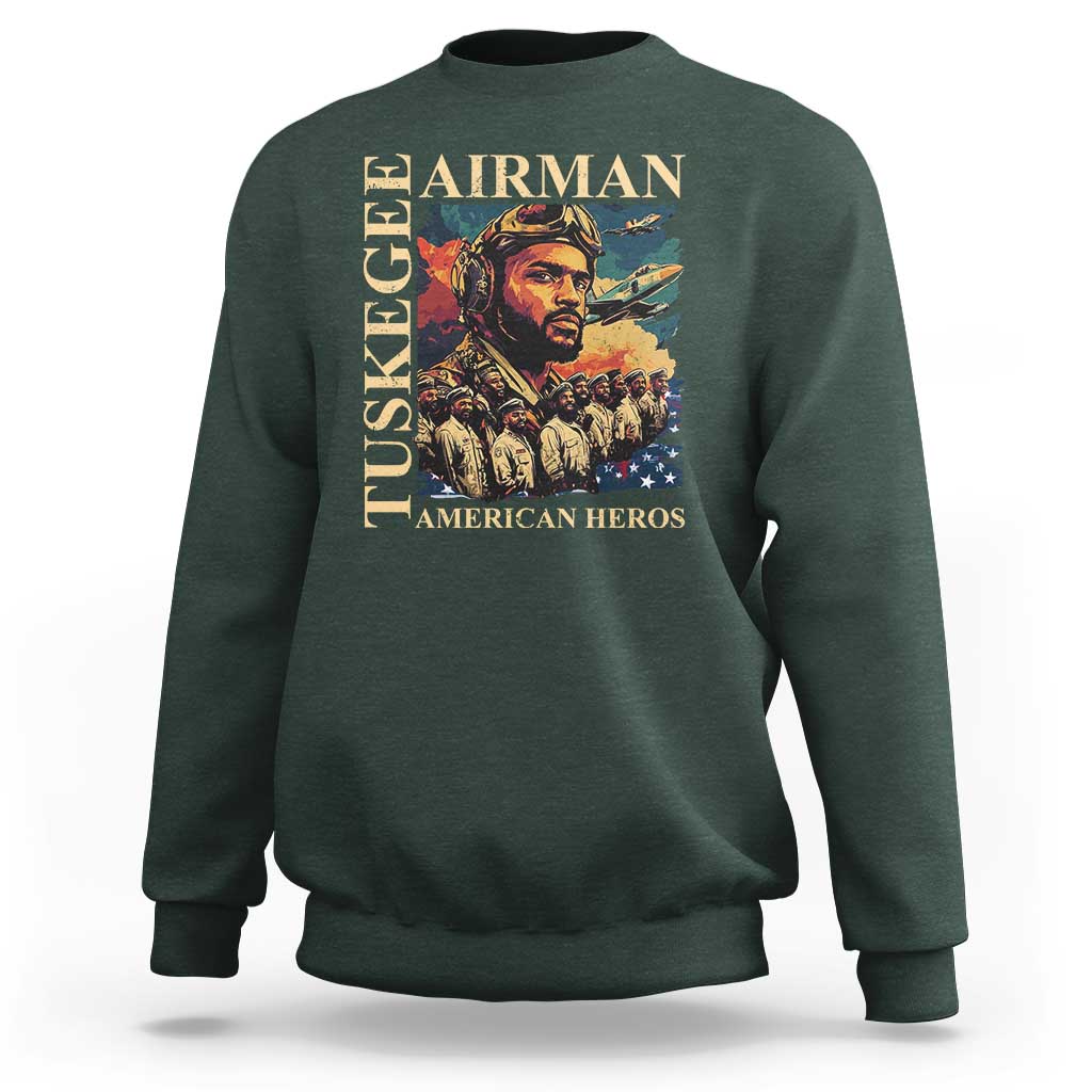 Tuskegee Airman Sweatshirt American Heroes US Pilots Black History