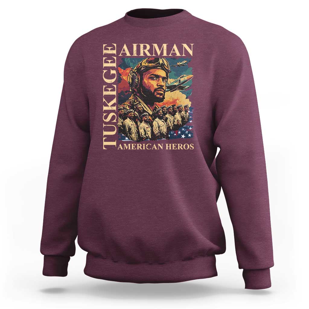 Tuskegee Airman Sweatshirt American Heroes US Pilots Black History