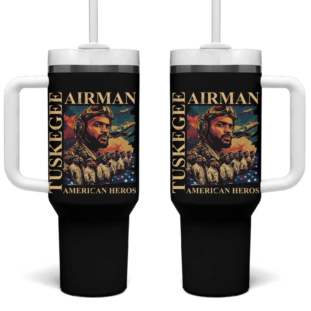 Tuskegee Airman Tumbler With Handle American Heroes US Pilots Black History