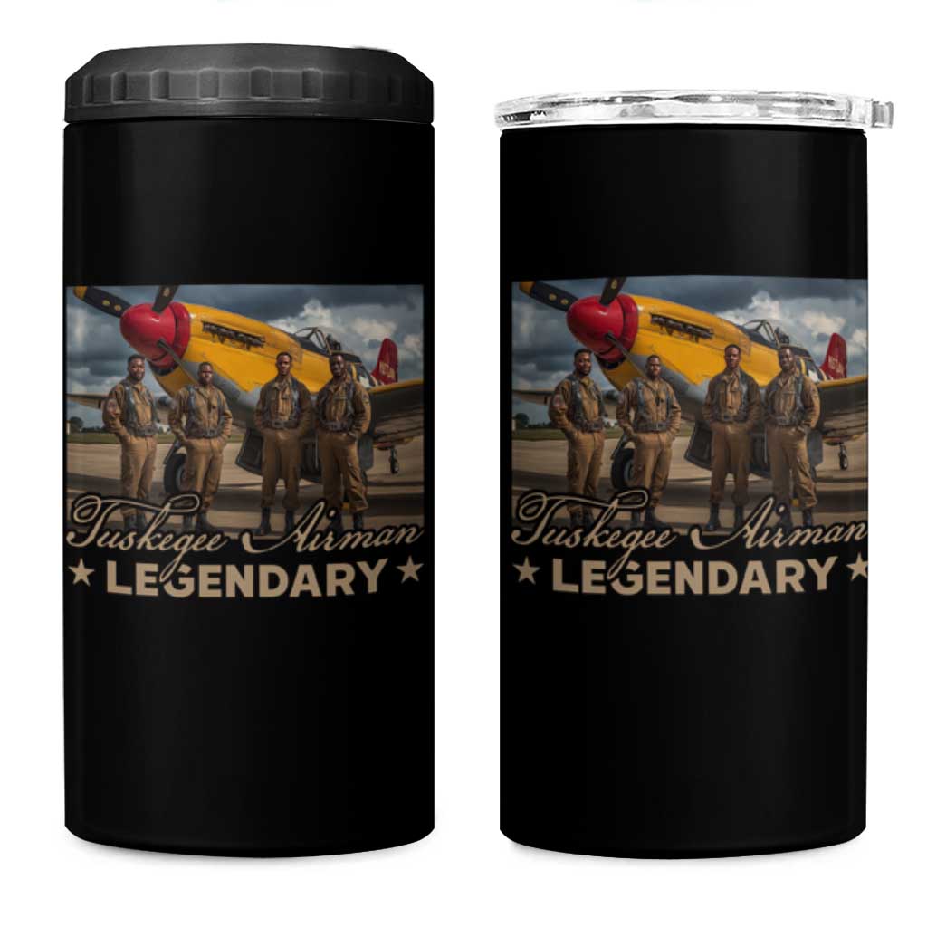 Tuskegee Airman 4 in 1 Can Cooler Tumbler Legendary US Pilots Black History