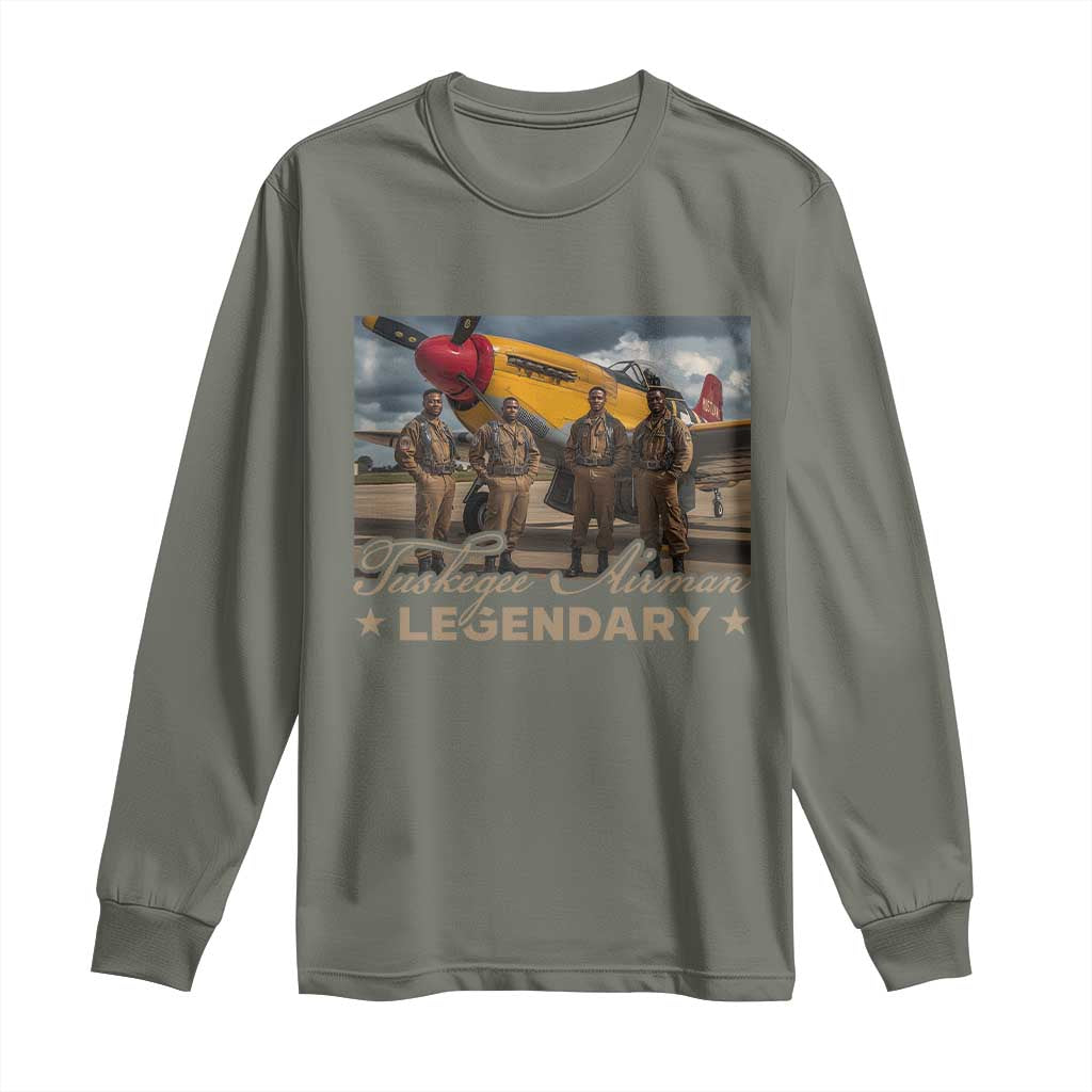 Tuskegee Airman Long Sleeve Shirt Legendary US Pilots Black History