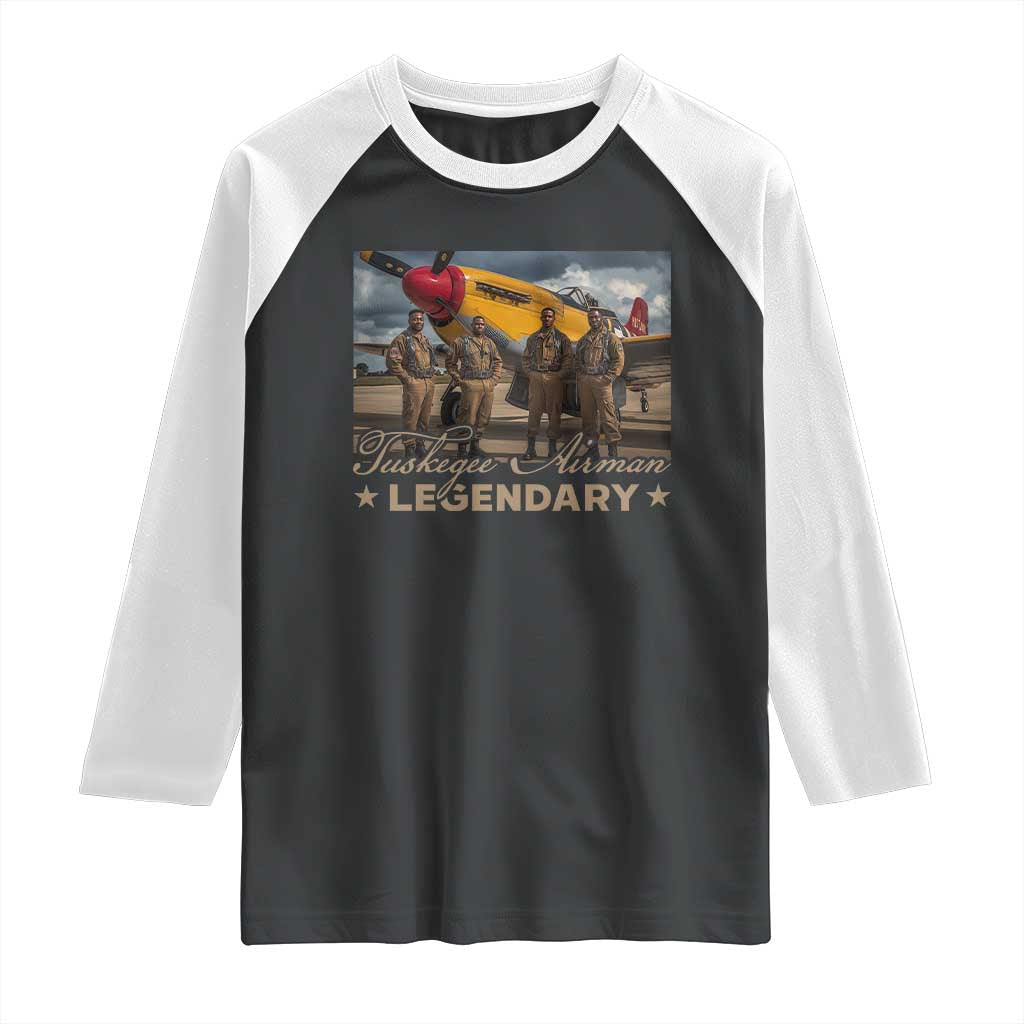 Tuskegee Airman Raglan Shirt Legendary US Pilots Black History