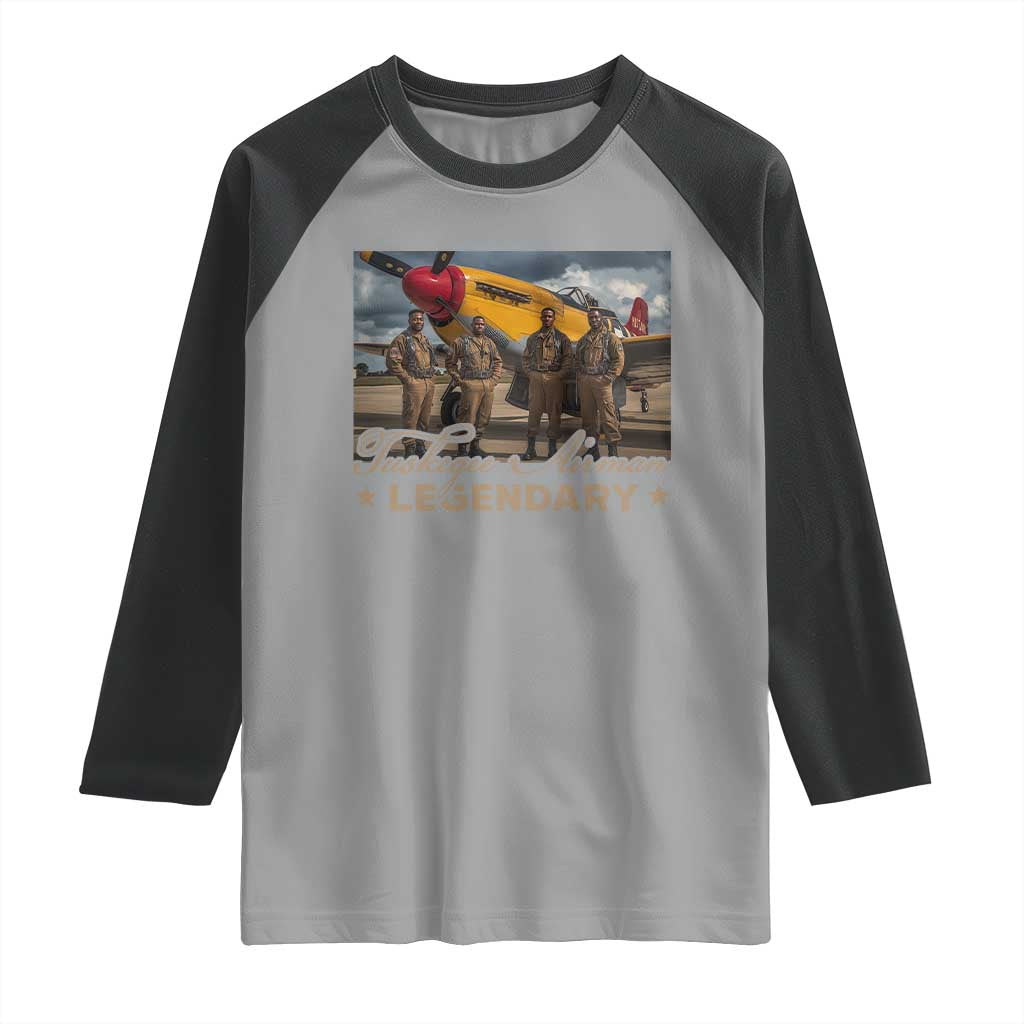 Tuskegee Airman Raglan Shirt Legendary US Pilots Black History