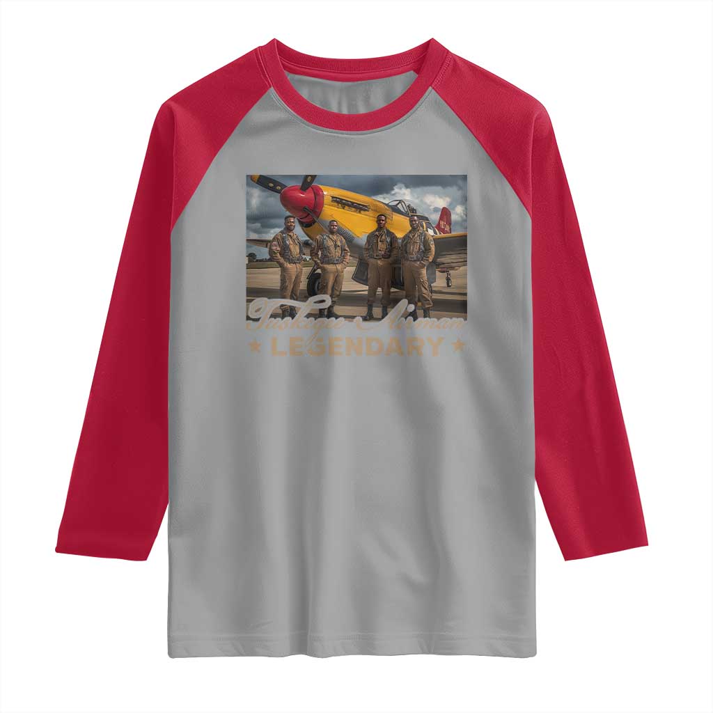 Tuskegee Airman Raglan Shirt Legendary US Pilots Black History