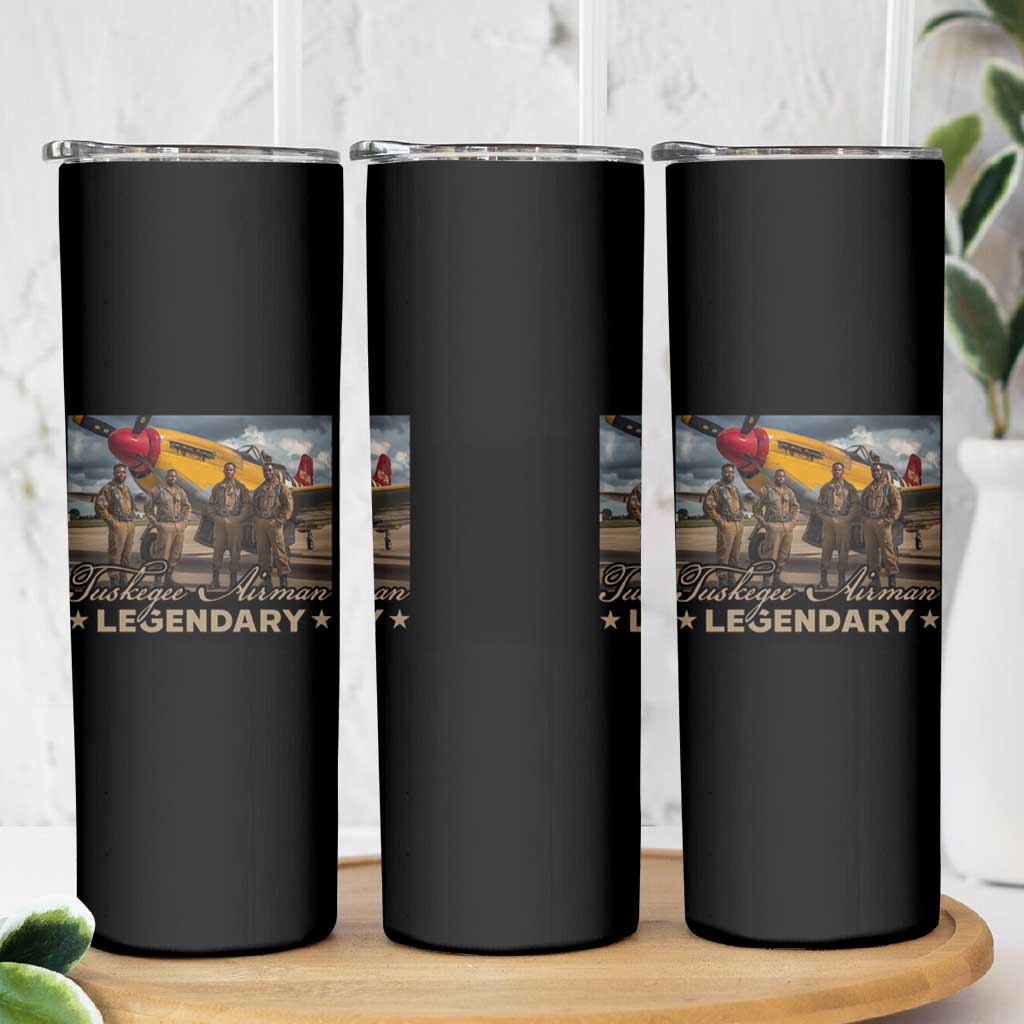 Tuskegee Airman Skinny Tumbler Legendary US Pilots Black History