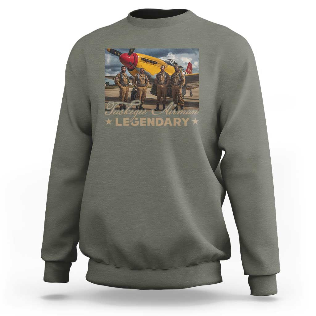 Tuskegee Airman Sweatshirt Legendary US Pilots Black History