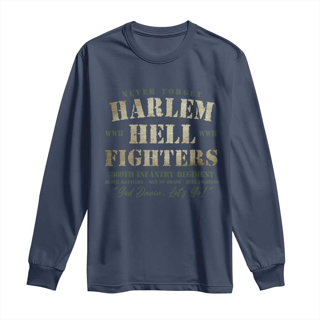 Harlem Hellfighters Long Sleeve Shirt American Black History Military Soldiers