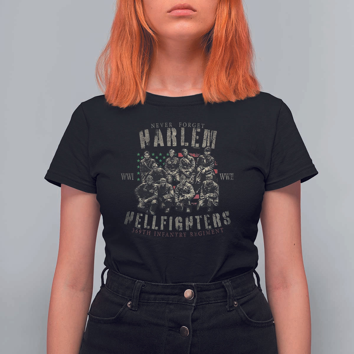 Harlem Hellfighters T Shirt For Women American Military Soldiers Black History