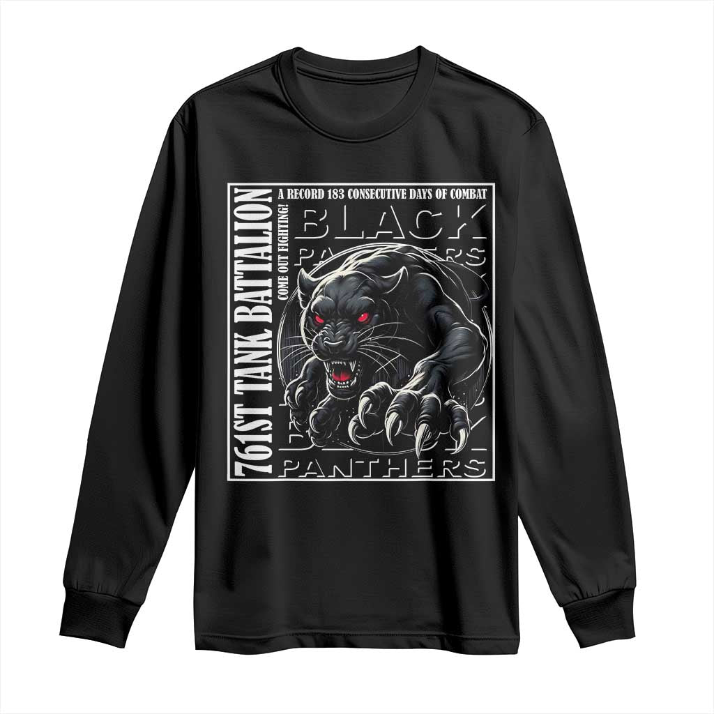 Black Panther Party Long Sleeve Shirt 761st Tank Battalion Black History
