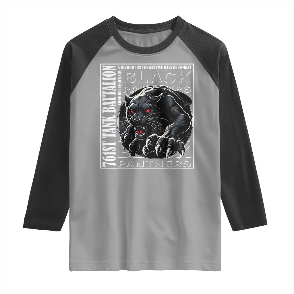 Black Panther Party Raglan Shirt 761st Tank Battalion Black History