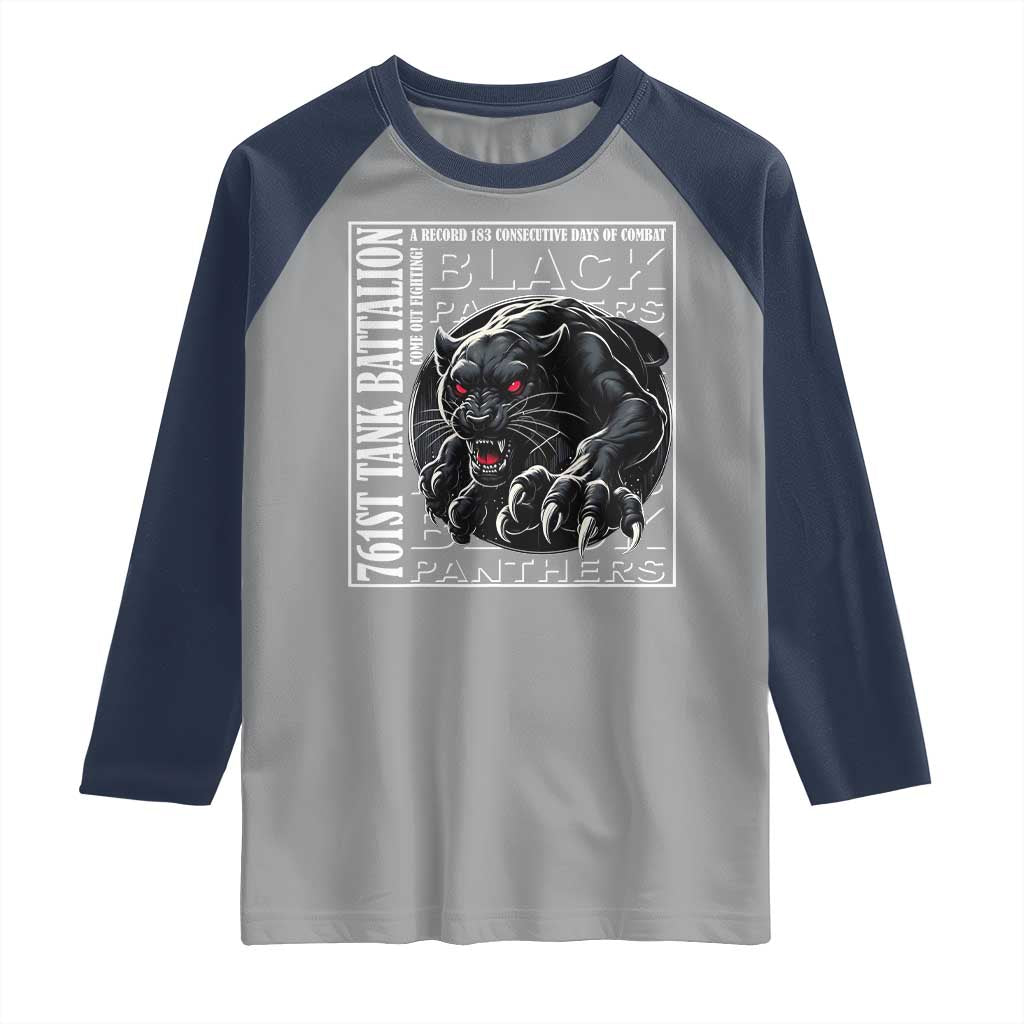 Black Panther Party Raglan Shirt 761st Tank Battalion Black History