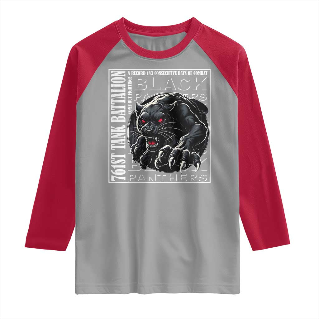 Black Panther Party Raglan Shirt 761st Tank Battalion Black History