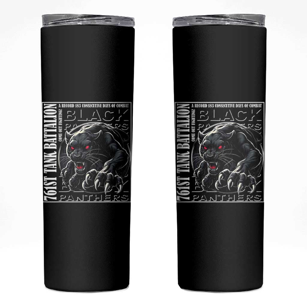 Black Panther Party Skinny Tumbler 761st Tank Battalion Black History