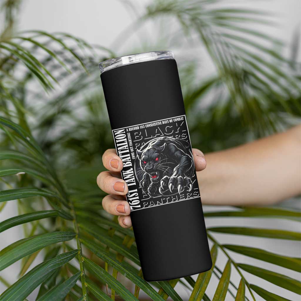 Black Panther Party Skinny Tumbler 761st Tank Battalion Black History