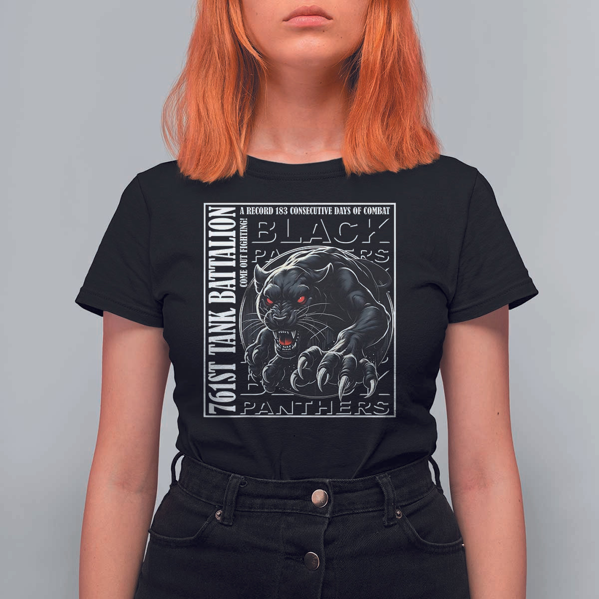 Black Panther Party T Shirt For Women 761st Tank Battalion Black History