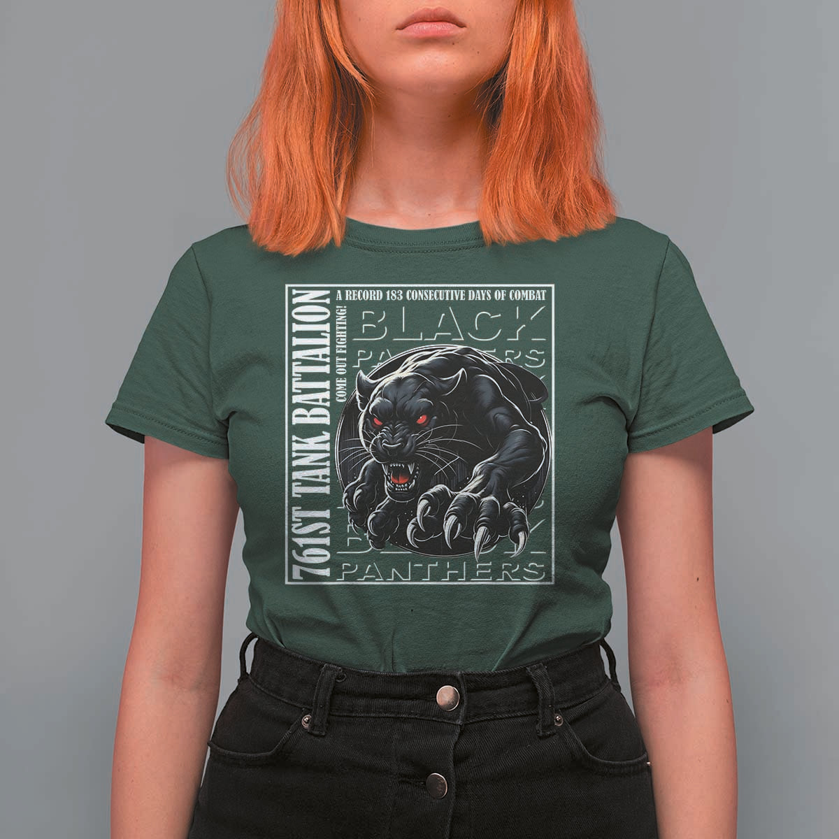 Black Panther Party T Shirt For Women 761st Tank Battalion Black History
