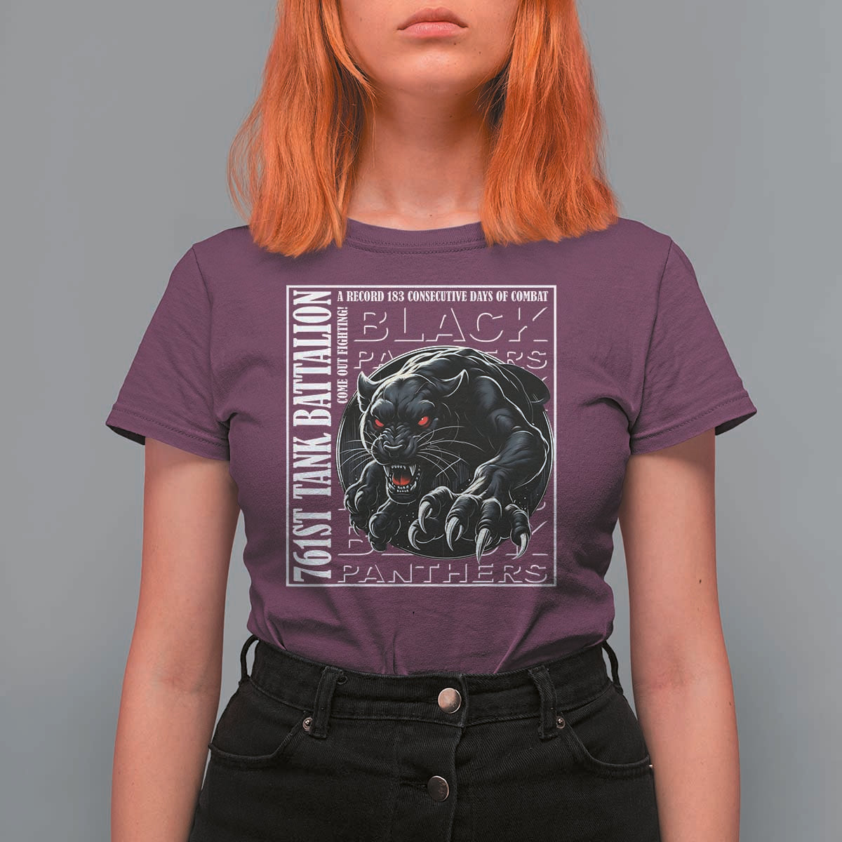 Black Panther Party T Shirt For Women 761st Tank Battalion Black History