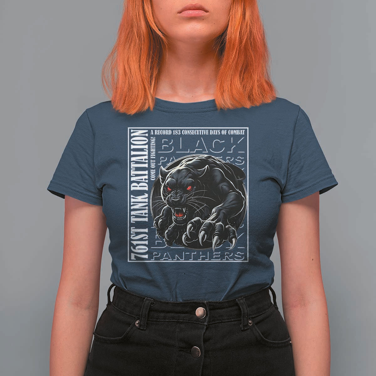 Black Panther Party T Shirt For Women 761st Tank Battalion Black History