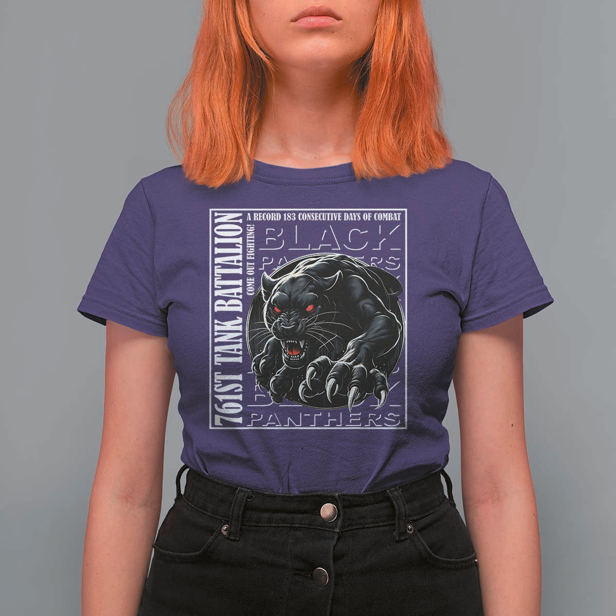 Black Panther Party T Shirt For Women 761st Tank Battalion Black History