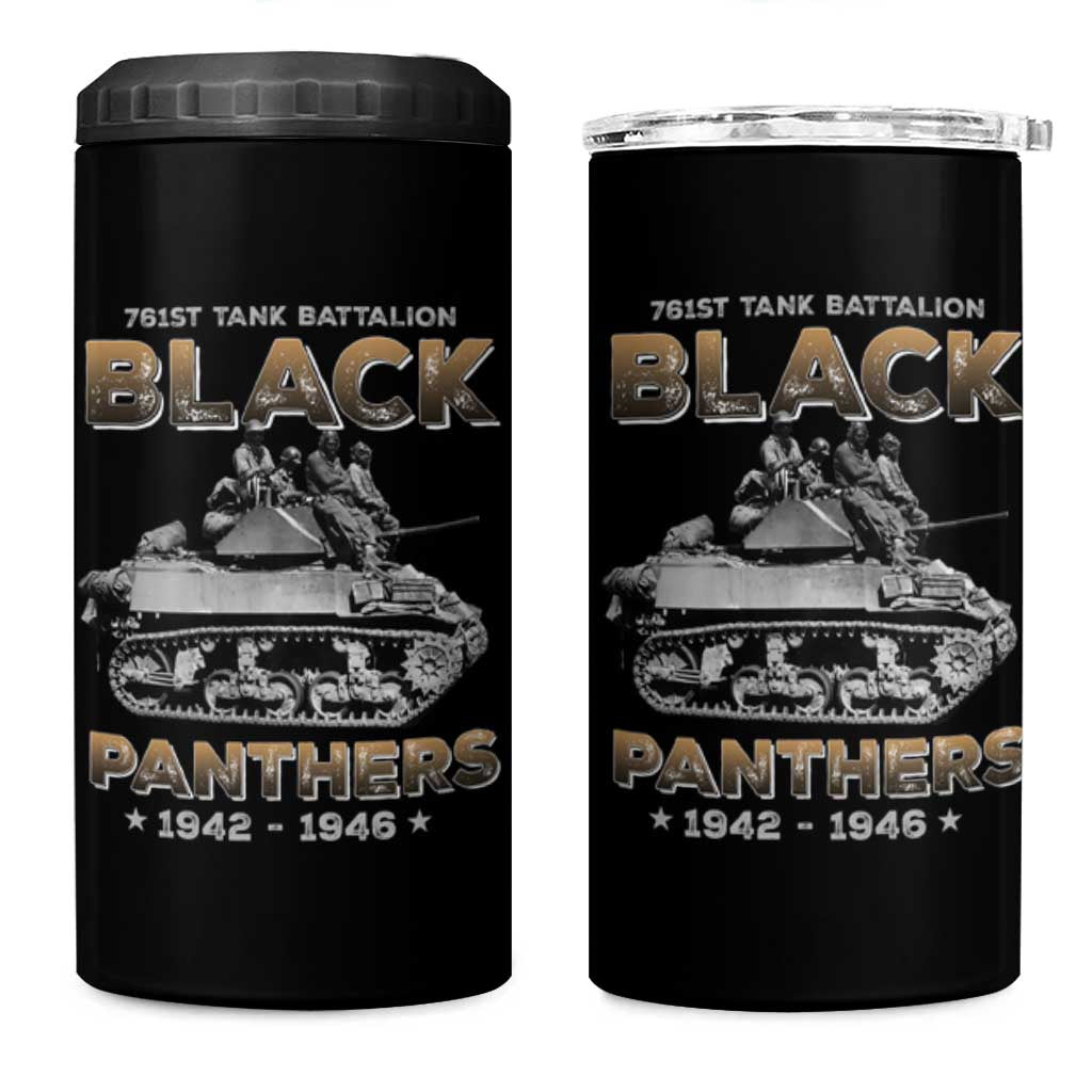 761st Tank Battalion Tribute Black Panther Party History 4 in 1 Can Cooler Tumbler