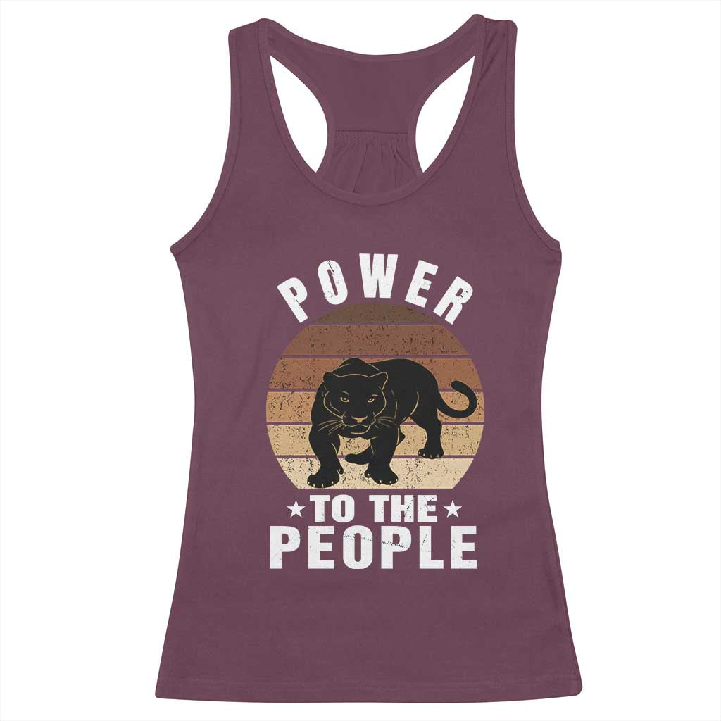 Black Panther Party Racerback Tank Top Power To The People Black History
