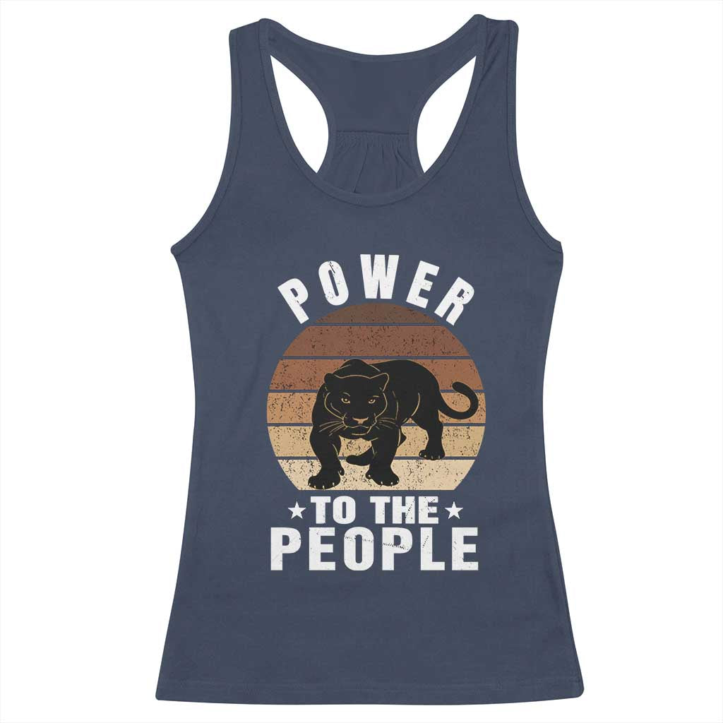 Black Panther Party Racerback Tank Top Power To The People Black History